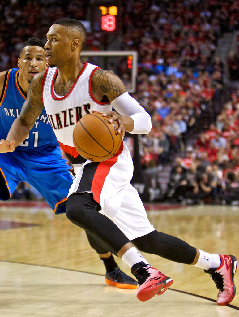 Dame Lillard wearing adidas Crazylight Boost