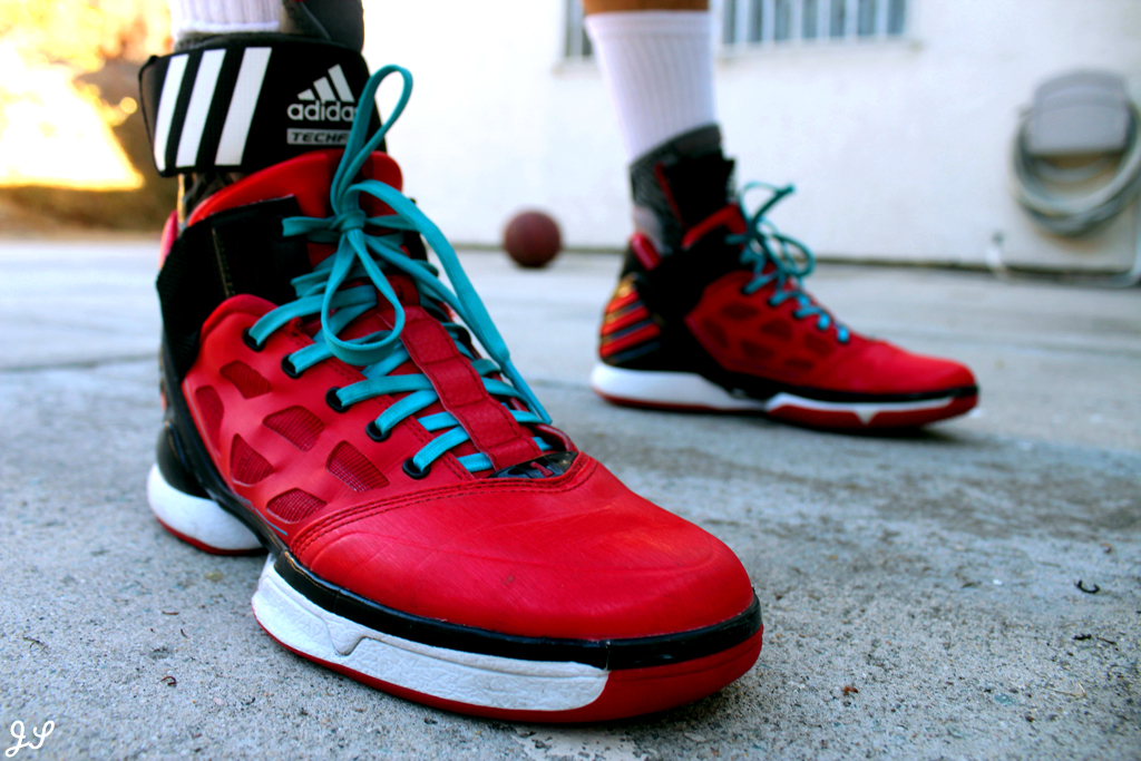 sneakers with blood in the sole