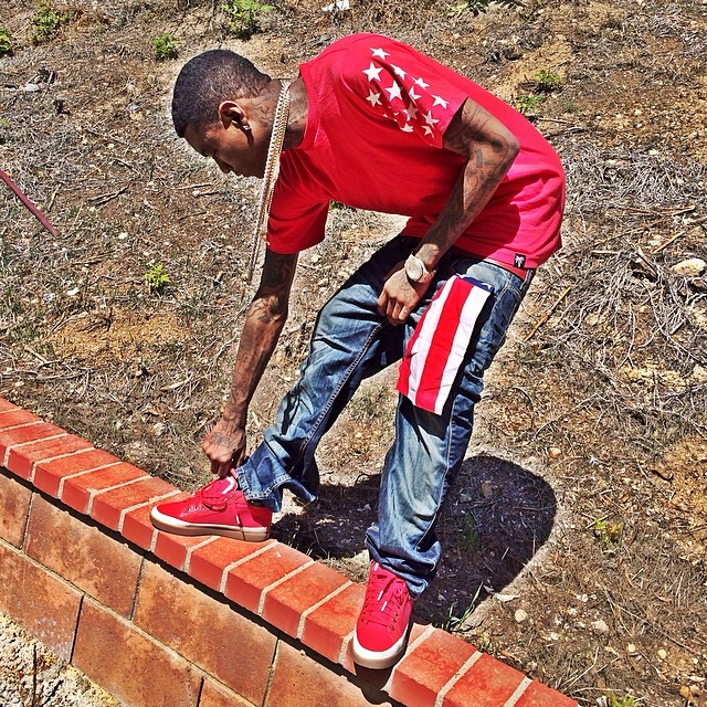 Soulja Boy wearing PUMA AMQ Rabble Mid