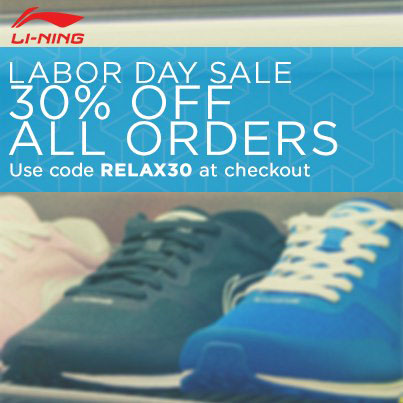 Labor Day Sale at Shop Li-Ning