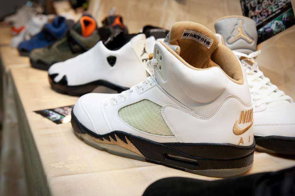 Air Jordan 5 White Black Gold Samples Wedding Shoes