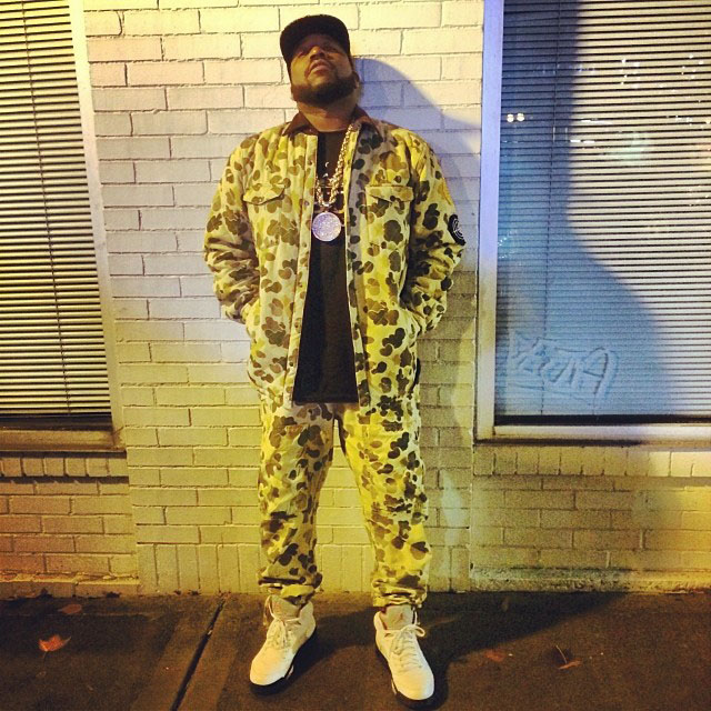 Big Boi wearing Air Jordan 5 Retro Fire Red