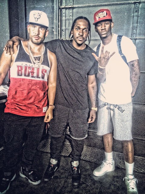 Pusha T wearing Air Jordan V 5 Metallic; DJ Drama wearing Air Jordan XI 11 Low Infrared 23; DJ Fresh wearing Nike Air Force 1