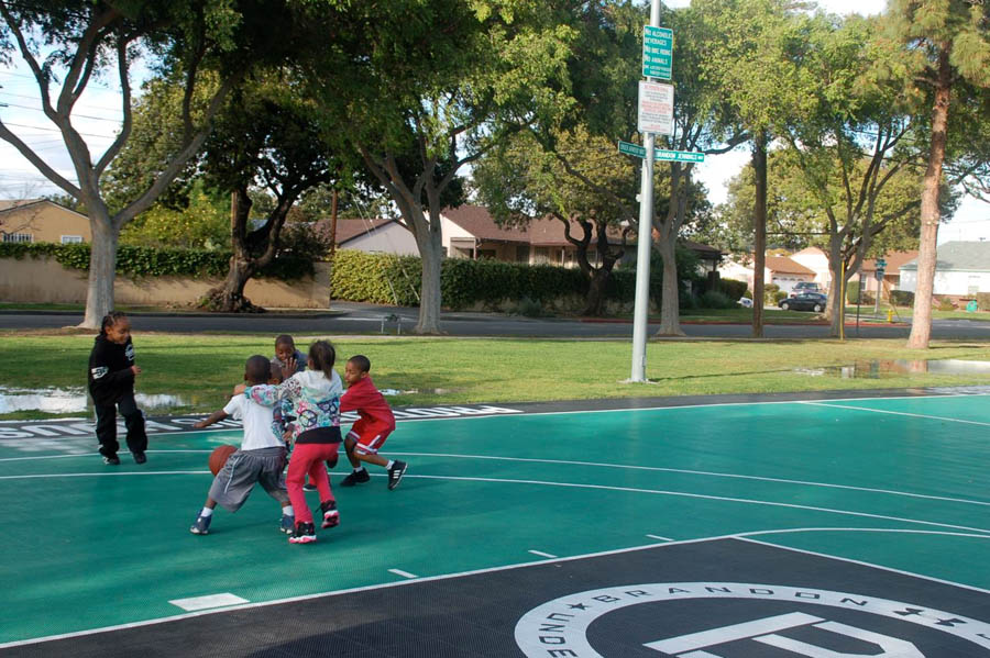 Kids Enjoying Brandon Jennings' Refurbished Rowley Park Basketball Court