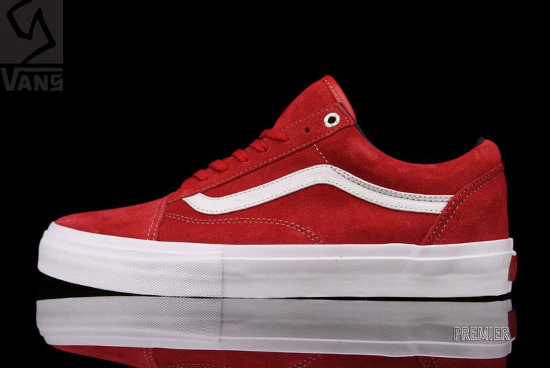 red and white striped vans