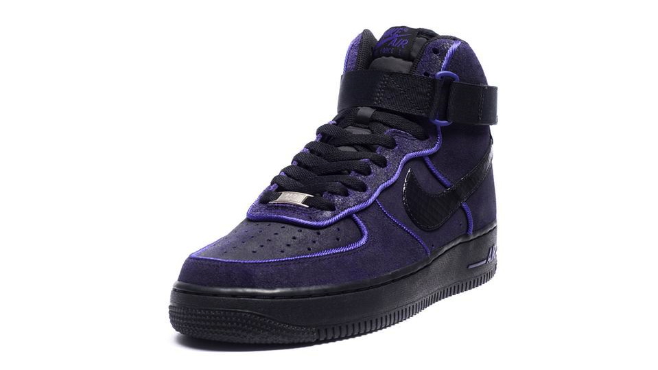 purple and black air force ones