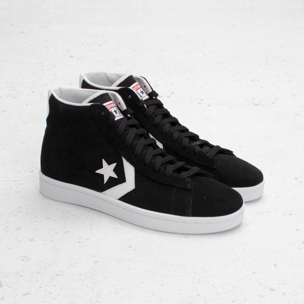 converse pro leather mid black