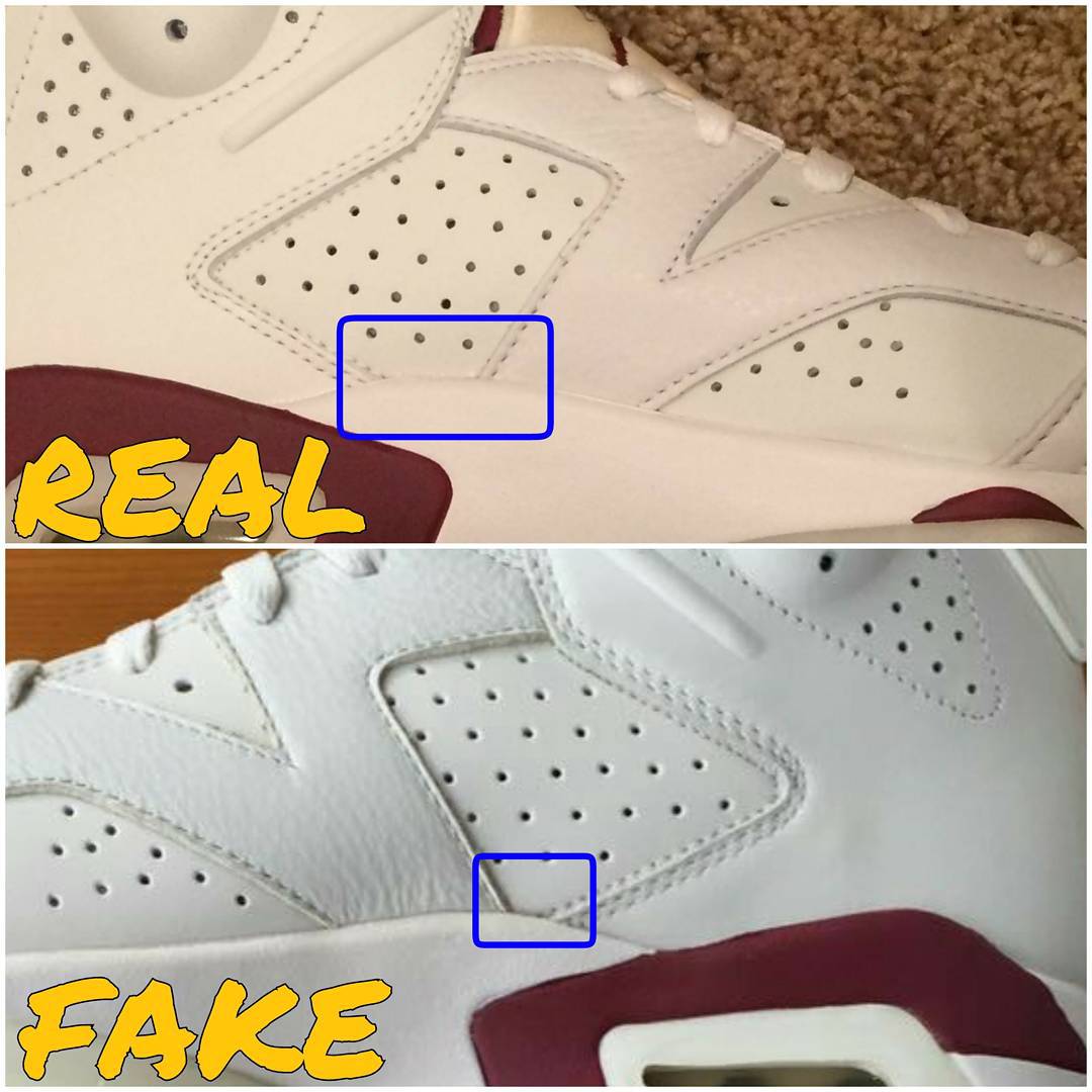 Maroon' Air Jordan 6s Are Real or Fake 