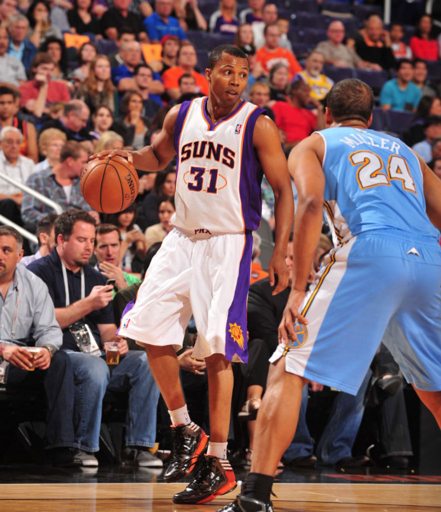 Sebastian Telfair wearing adidas adizero Crazy Light 2 Black Orange