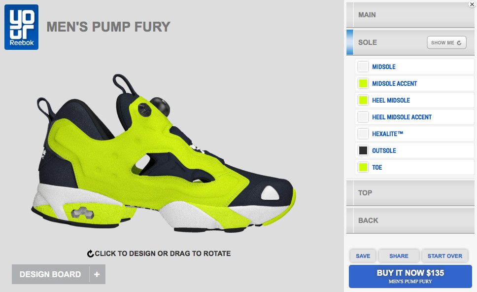 reebok pump fury custom