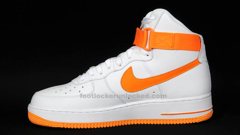 orange and white air force 1 high