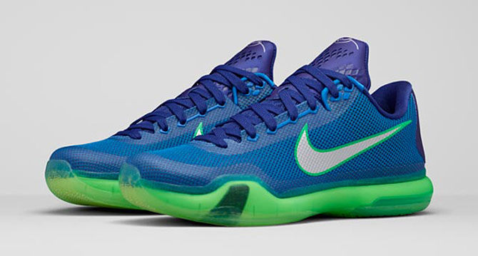 kobe shoes blue and green