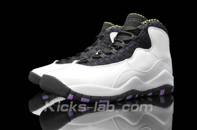 Air Jordan 10 X Girls White Ultraviolet Cyber Black 487211-120 B