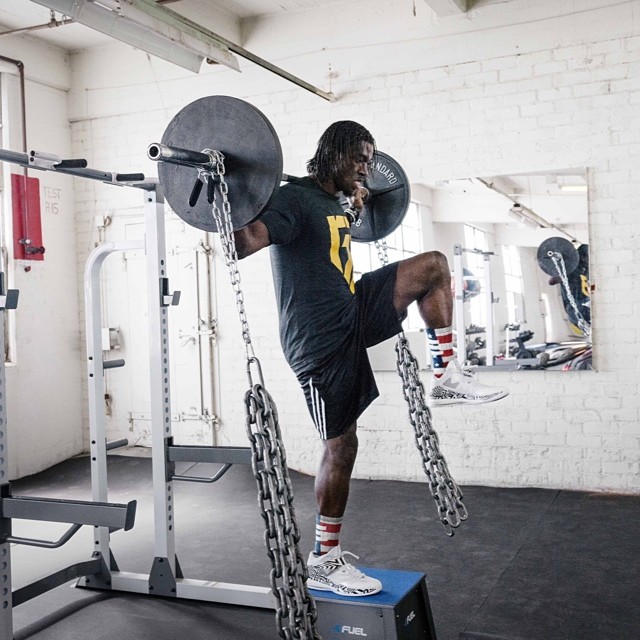 Robert Griffin III wearing adidas RG3 Boost Trainer Carmouflage