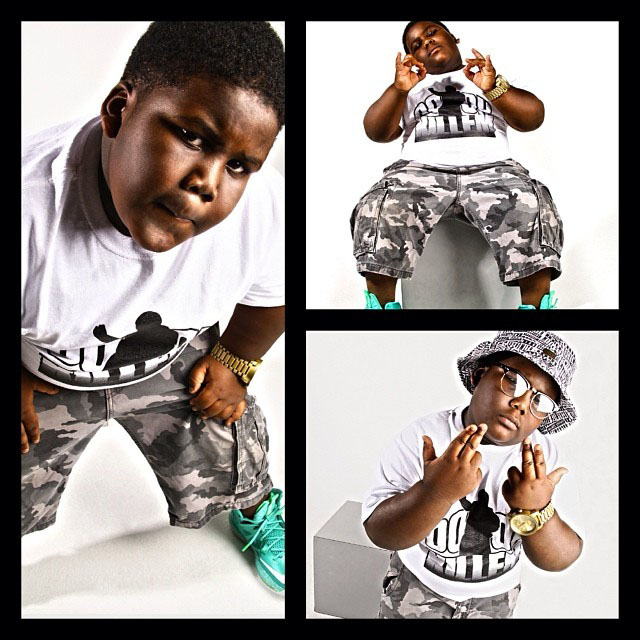 Lil' TerRio wearing Nike LeBron 10 GS Easter