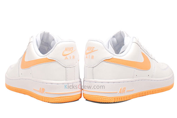 white and peach air force ones