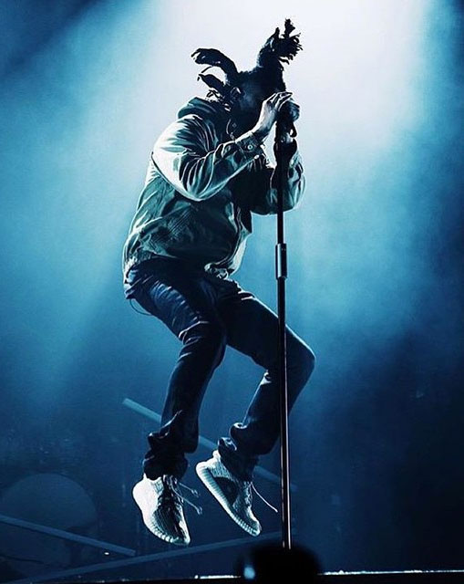 The Weeknd wearing the adidas Yeezy 350 Boost