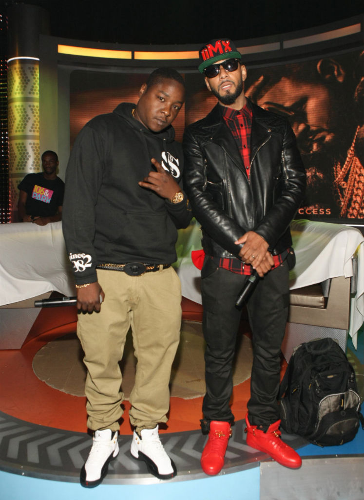 Jadakiss wearing Air Jordan 12 XII Retro Taxi; 