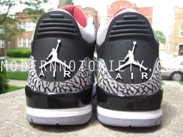 Air Jordan Retro 3 - Black Nubuck/Cement Grey-Varsity Red Sample