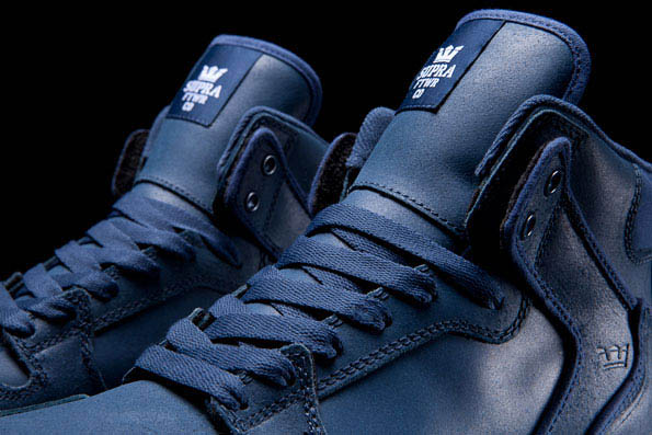 SUPRA Footwear Navy Waxed Suede (1)