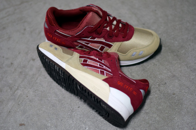 asics gel lyte iii burgundy gold