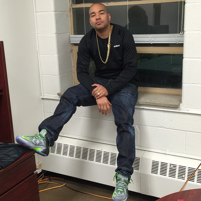 DJ Envy wearing Nike LeBron XII 12 Dunk Force