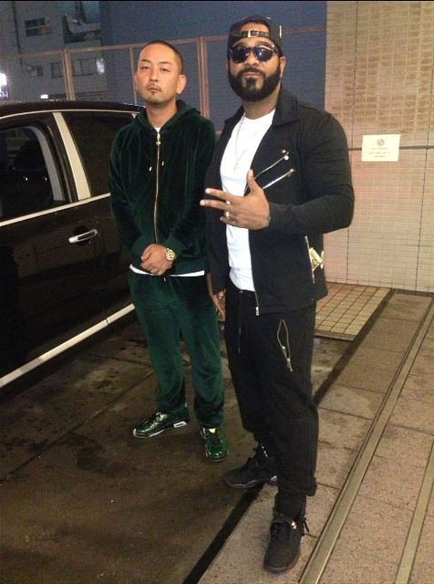 Jim Jones wearing Air Jordan VIII 8 Playoff