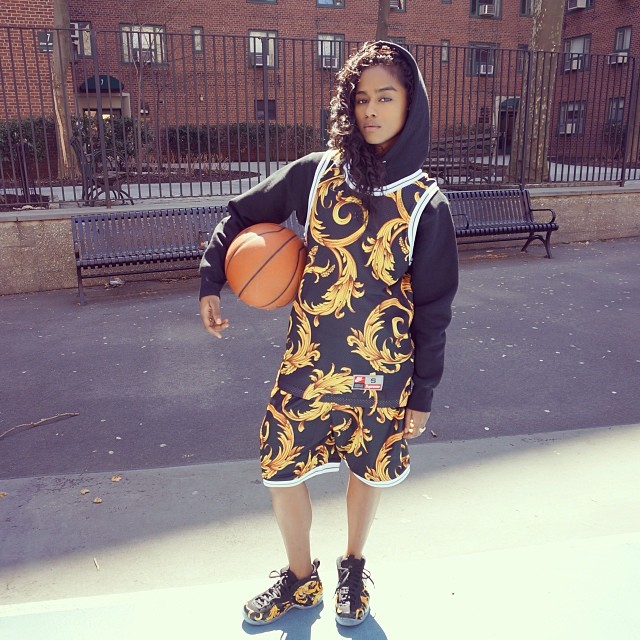 Vashtie wearing Supreme x Nike Air Foamposite One Black