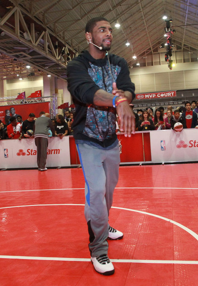 Kyrie Irving wearing Air Jordan 10 Steel