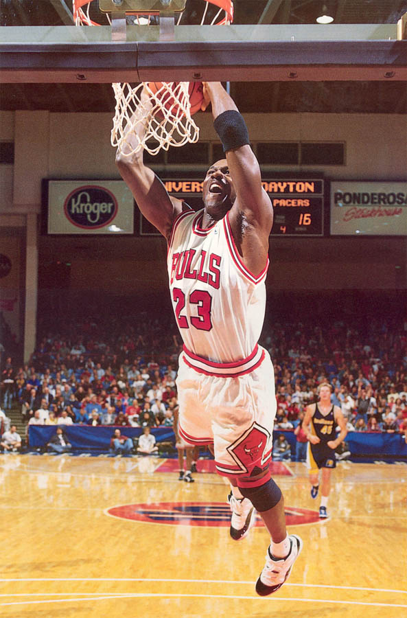 Michael Jordan Wearing the Concord XI A Photo 