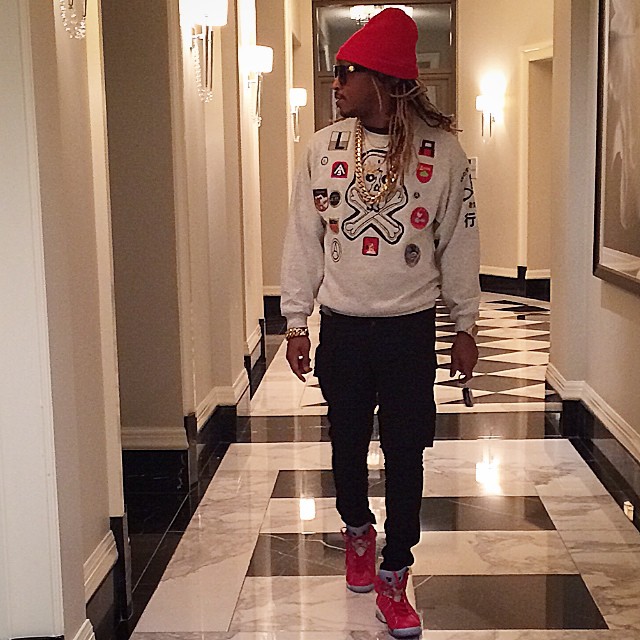 Future wearing Air Jordan VI 6 Slam Dunk