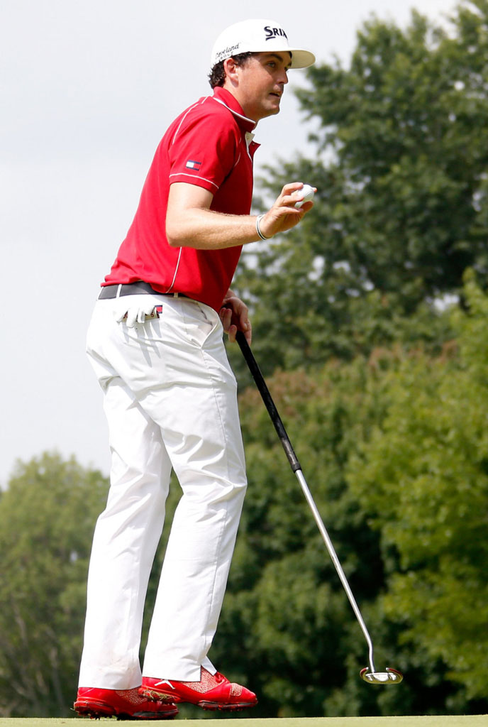 Keegan Bradley wearing Air Jordan XX9 29 Red Golf Shoes (1)