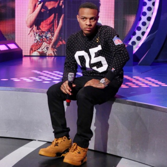 Bow Wow wearing Ewing Guard Wheat