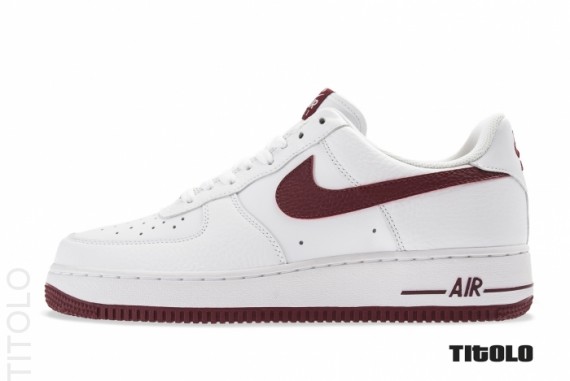 nike air force 1 white and burgundy