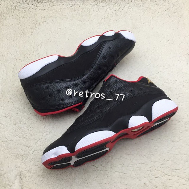 retro 13 bred on feet