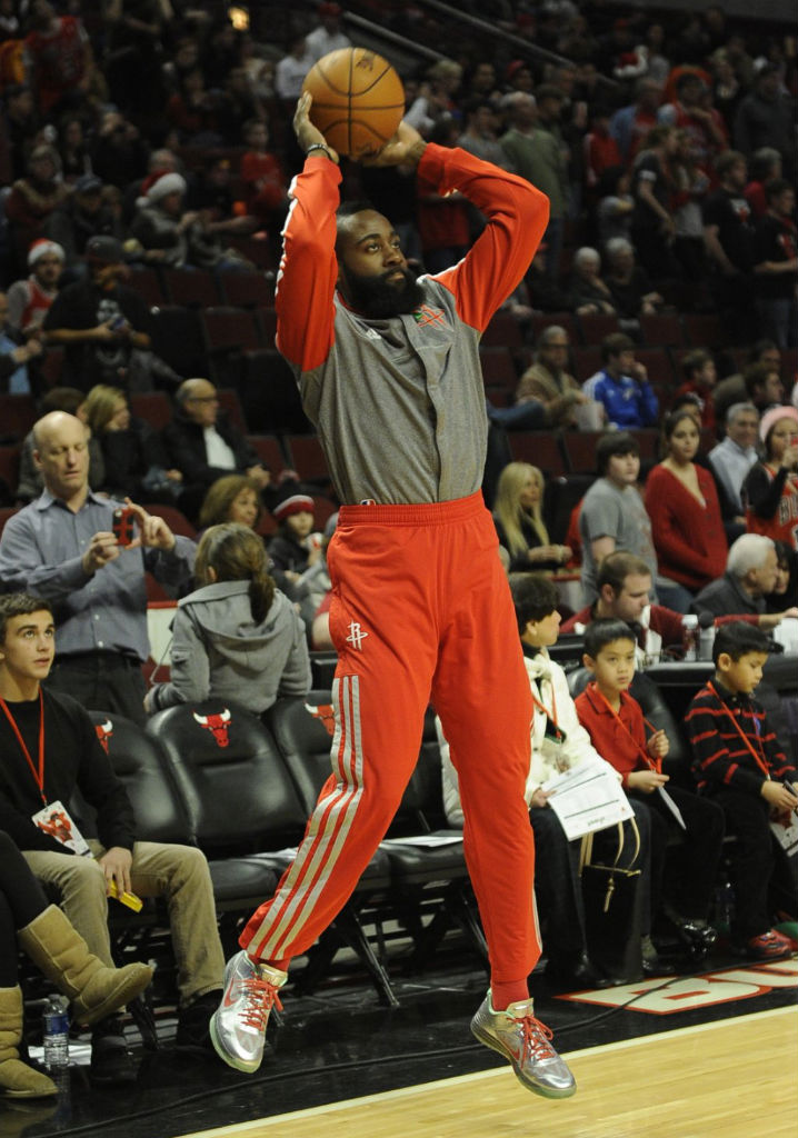 James Harden wearing Nike Lunar Hypergamer Christmas PE (1)