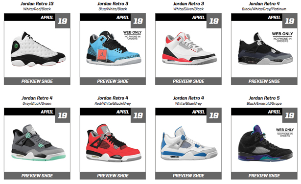 jordan retro calendar