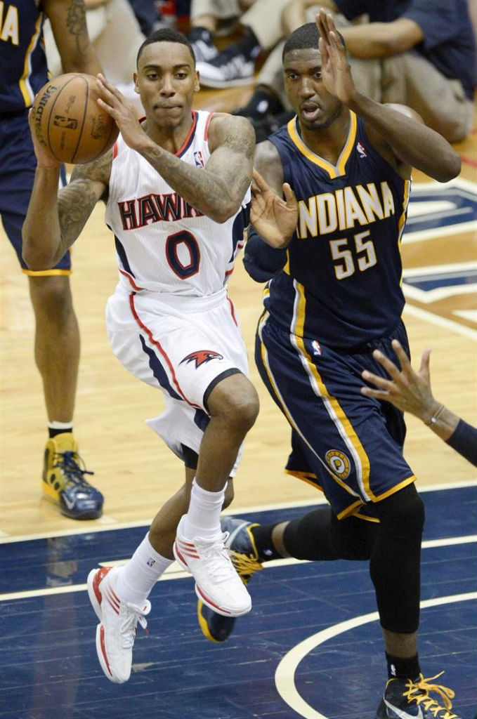 Jeff Teague wearing adidas adizero Crazy Light Low