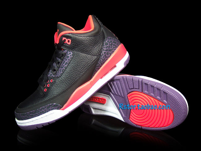 Air Jordan III 3 Black Crimson Purple 136064-005 (11)