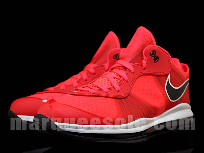 Nike Air Max LeBron 8 V/2 Low Solar Red White Black 456849-600