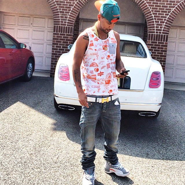 Juelz Santana wearing Air Jordan XII 12 Cool Grey