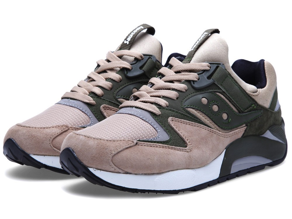 saucony grid 9000 tan green