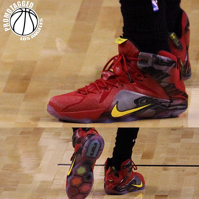 LeBron James wearing Nike LeBron 12 Red PE (6)