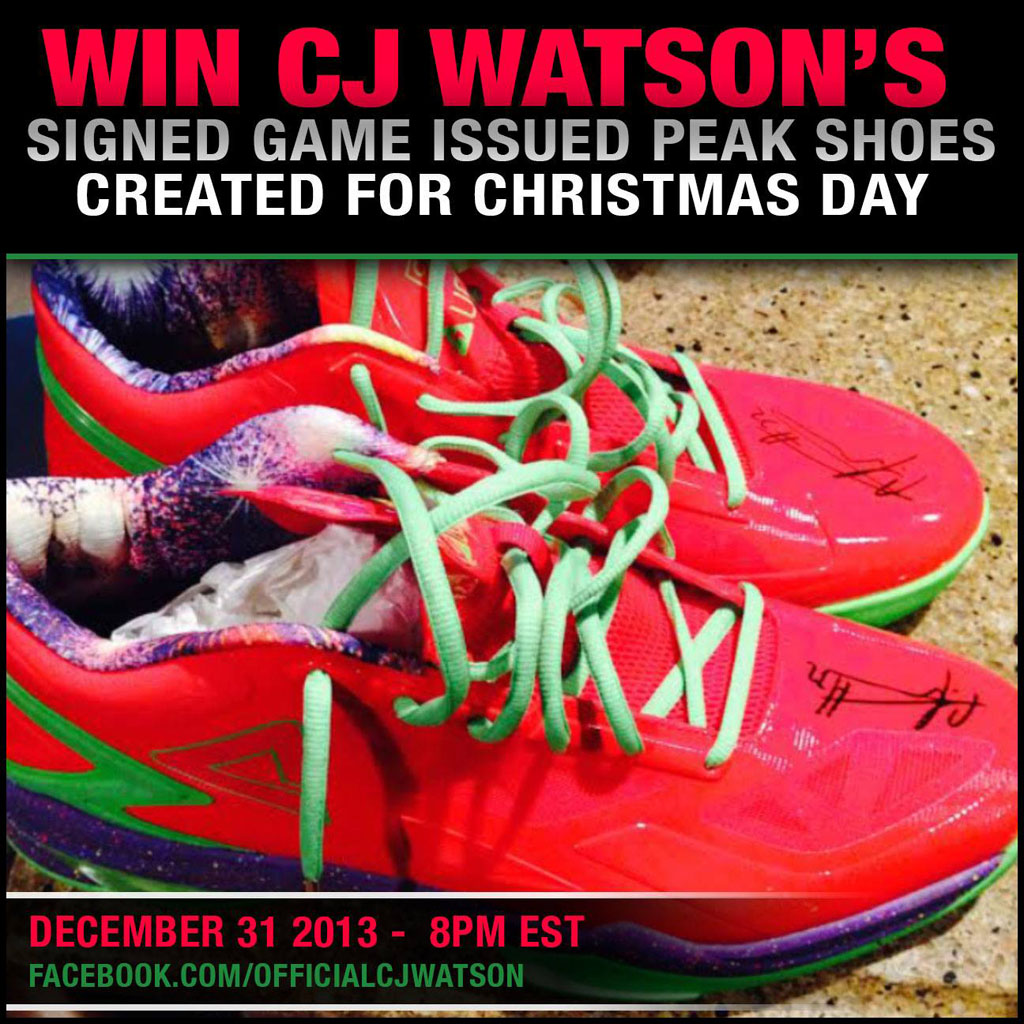 Win CJ Watson's Signed 'Christmas' PEAK Team Lightning 2 Sneakers