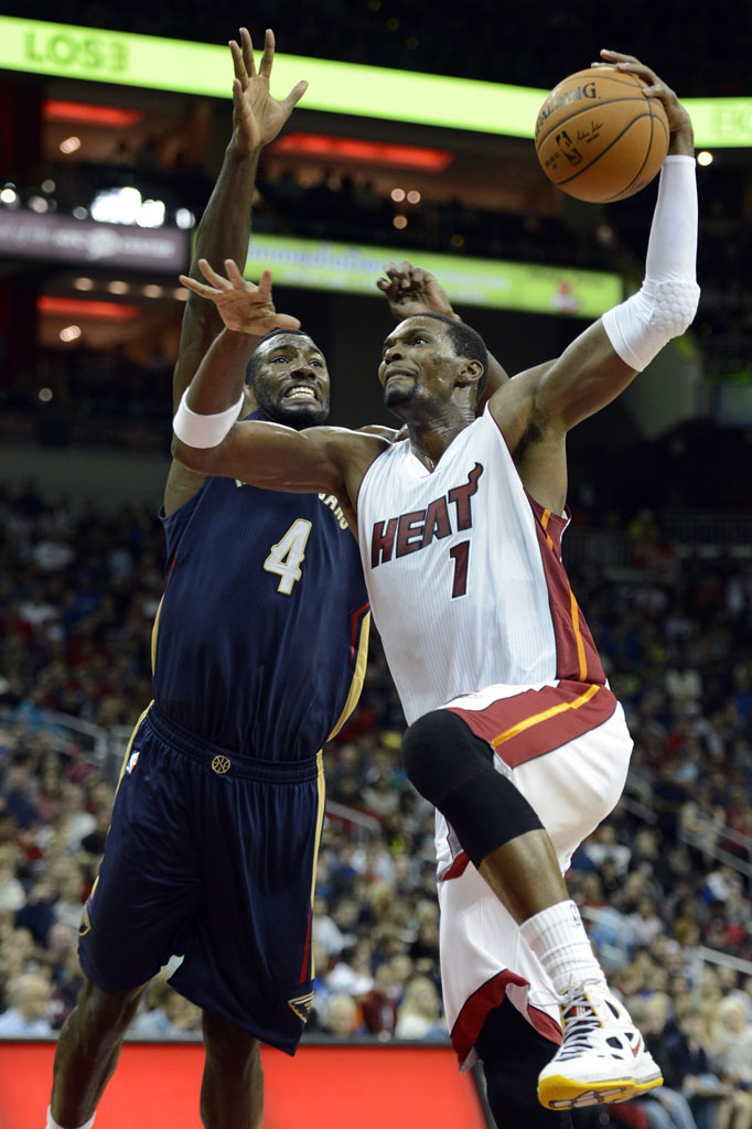 Chris Bosh wearing Nike Air Max Hyperposite 2 Miami Heat PE (2)