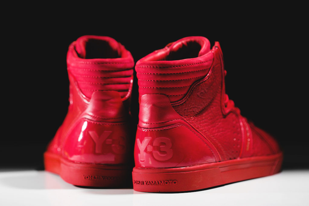 all red high top adidas