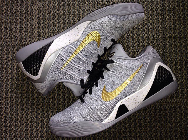 NIKEiD Kobe IX 9 Elite Grey/Gold-Black