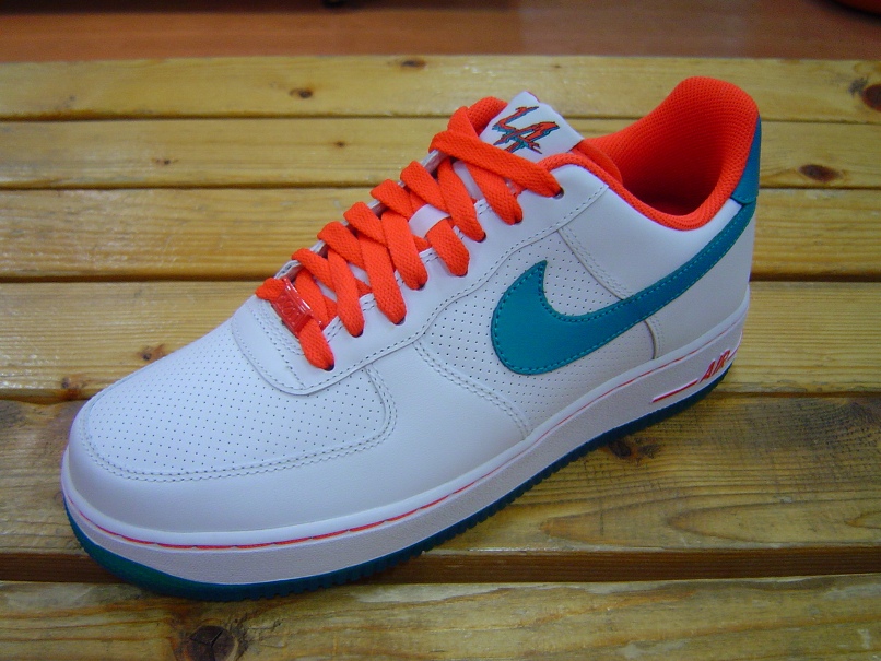 teal and orange air force ones