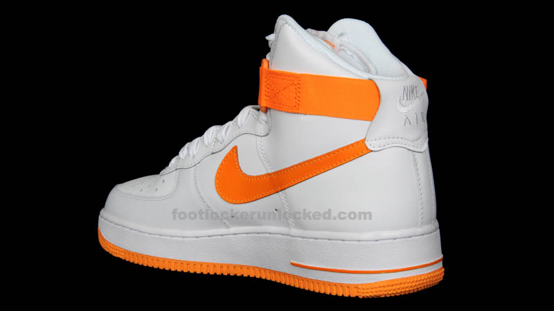 white and orange nike high tops