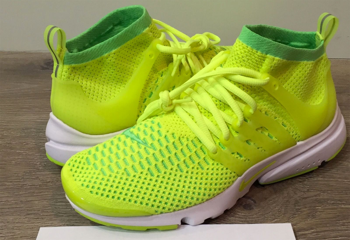 nike air presto flyknit green running shoes